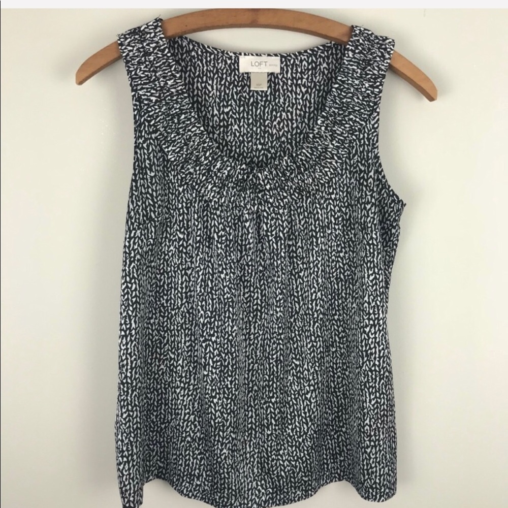 LOFT | Ruffle Neck Shell Tank - Picture 1 of 3
